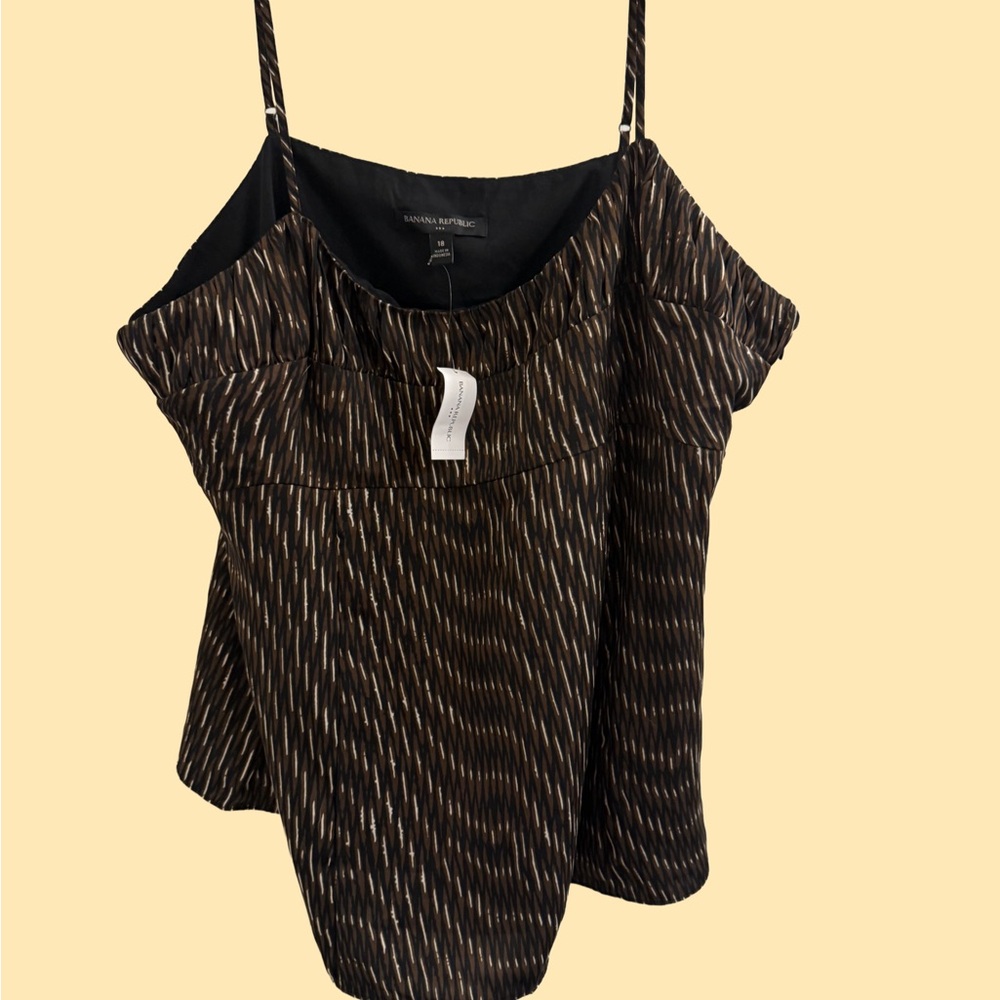 Banana Republic sz 18 spaghetti strap top brown NEW w/ TAGS measurements in pics